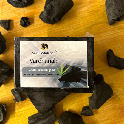 Vardhanah Charcoal Bathing Bar – Deep Cleansing Charcoal Soap for Detoxified Skin (100gm)