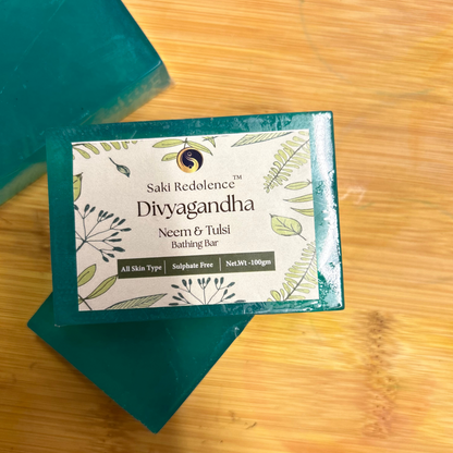 Divyagandha Neem & Tulsi Soap – Purifying Neem & Tulsi Soap for Clear Skin (100gm)