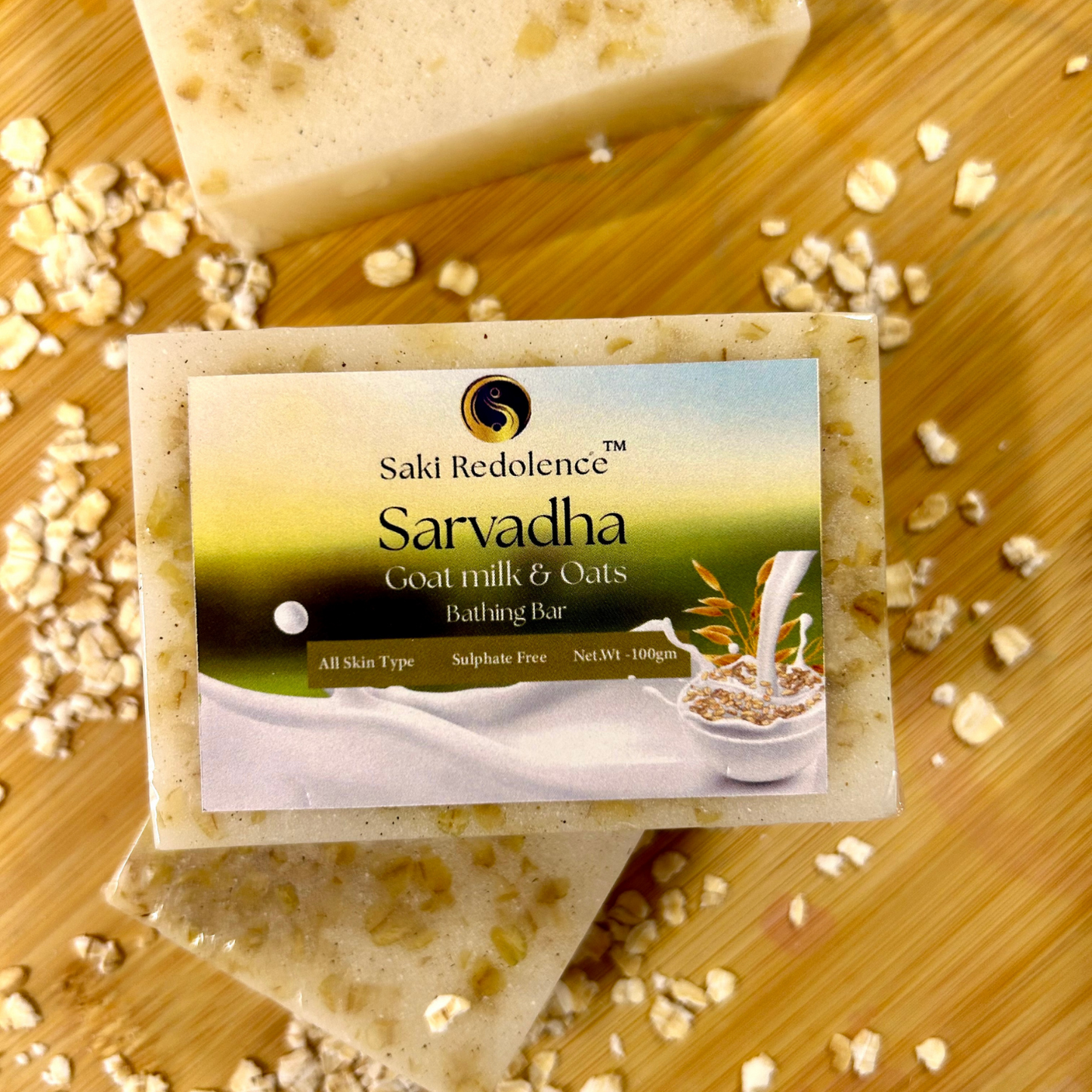 Sarvadha Goat Milk & Oats Soap – Gentle Exfoliating Soap with Goat Milk & Oats (100gm)