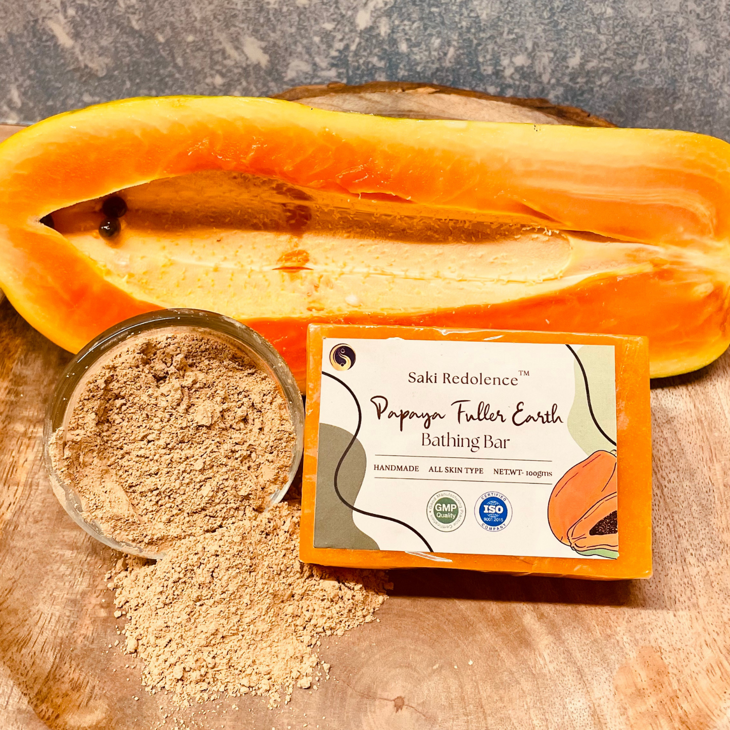 Papaya & Fuller’s Earth Soap | Brightening & Deep Cleansing (100gm)