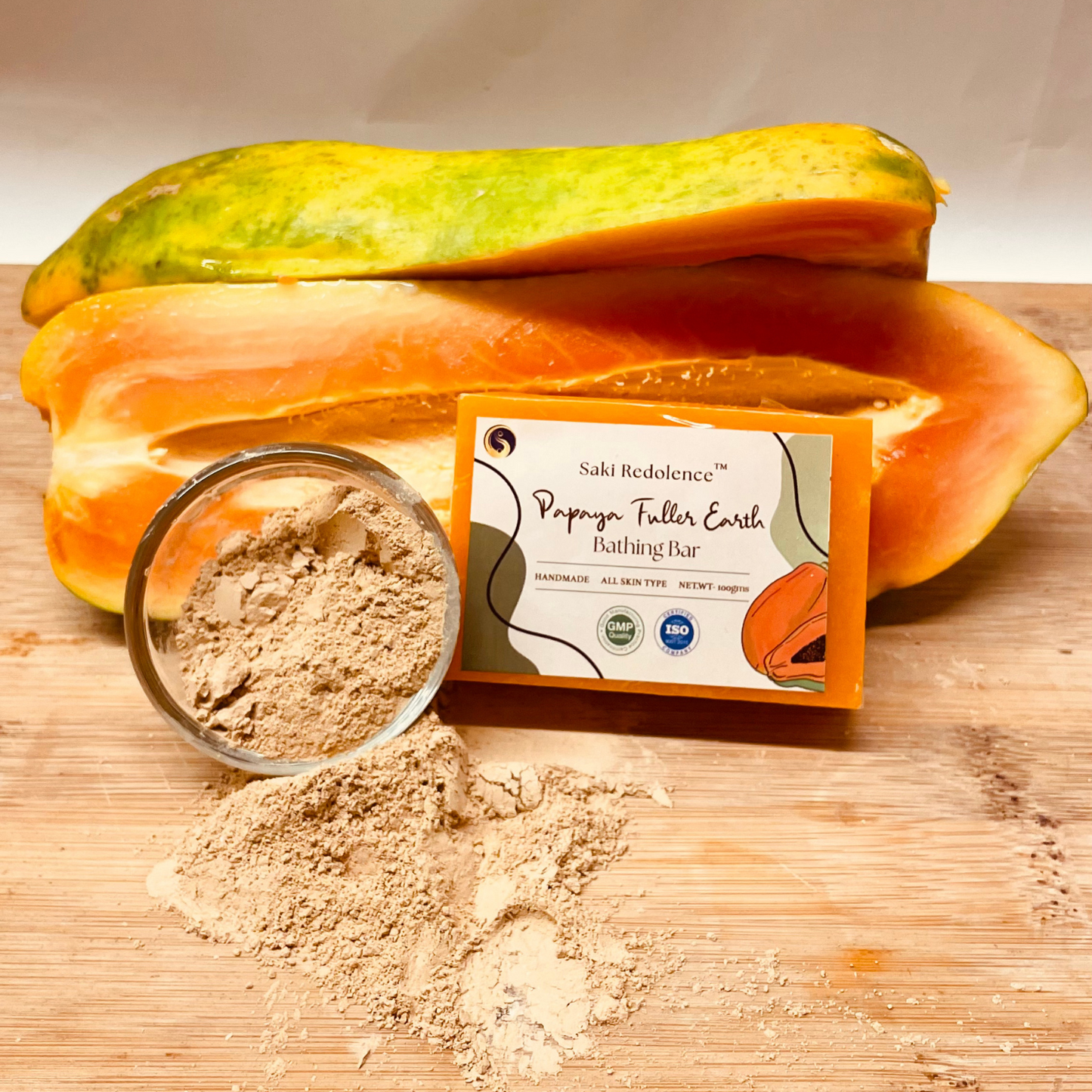 Papaya & Fuller’s Earth Soap | Brightening & Deep Cleansing (100gm)