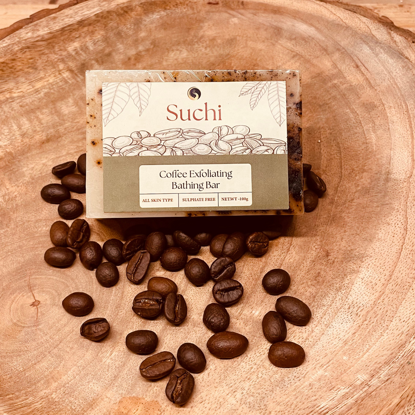 Suchi Coffee Exfoliating Soap – Energizing Coffee Soap for Smooth & Bright Skin(100gm)