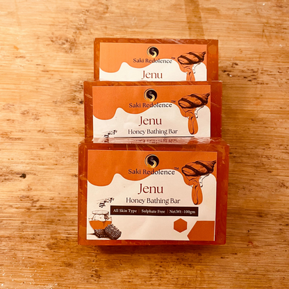 Jenu Honey Bathing Bar – Nourishing Honey Soap for Soft, Radiant Skin (100gm)