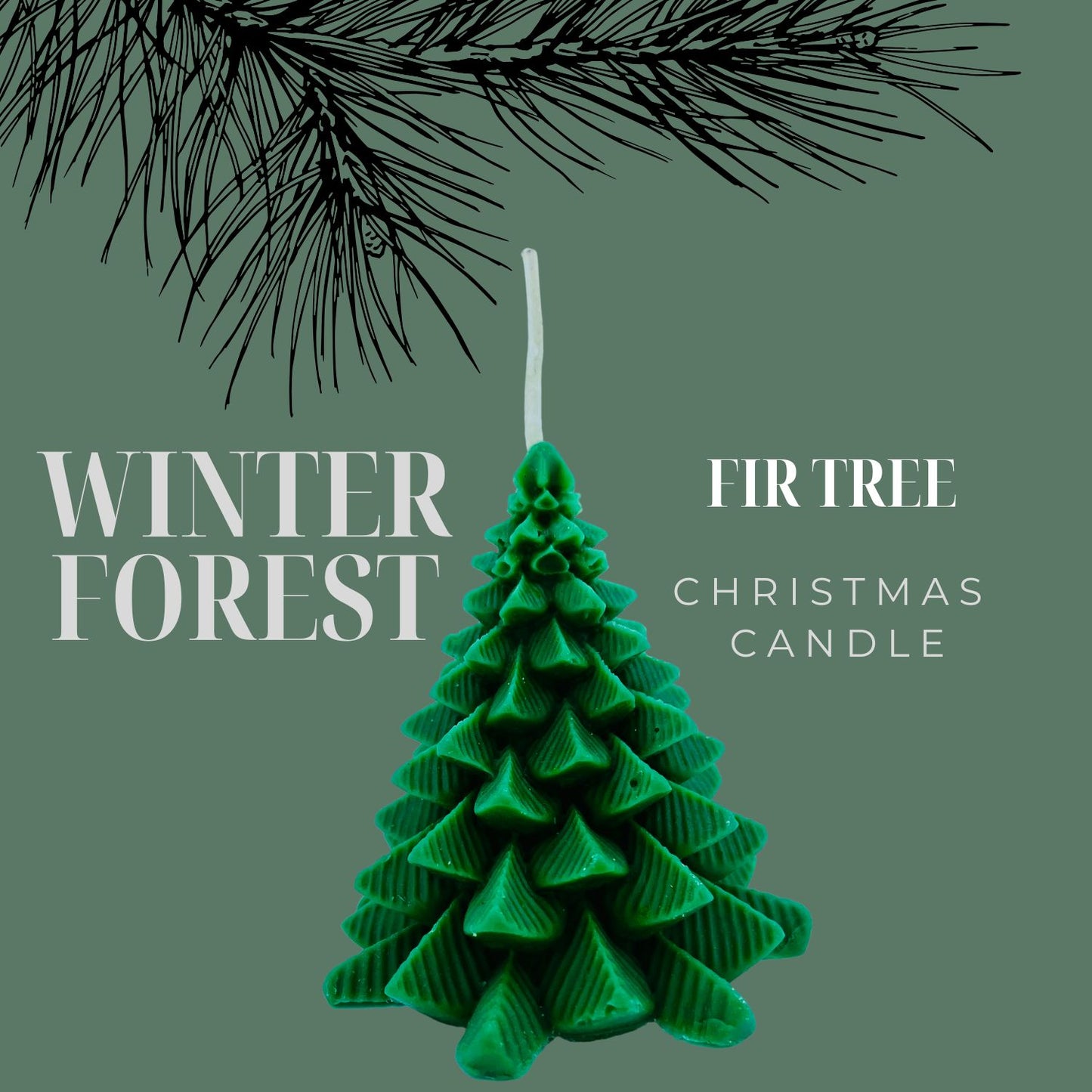 Christmas Tree Candle Soy wax – Lemongrass Scent, 110g each