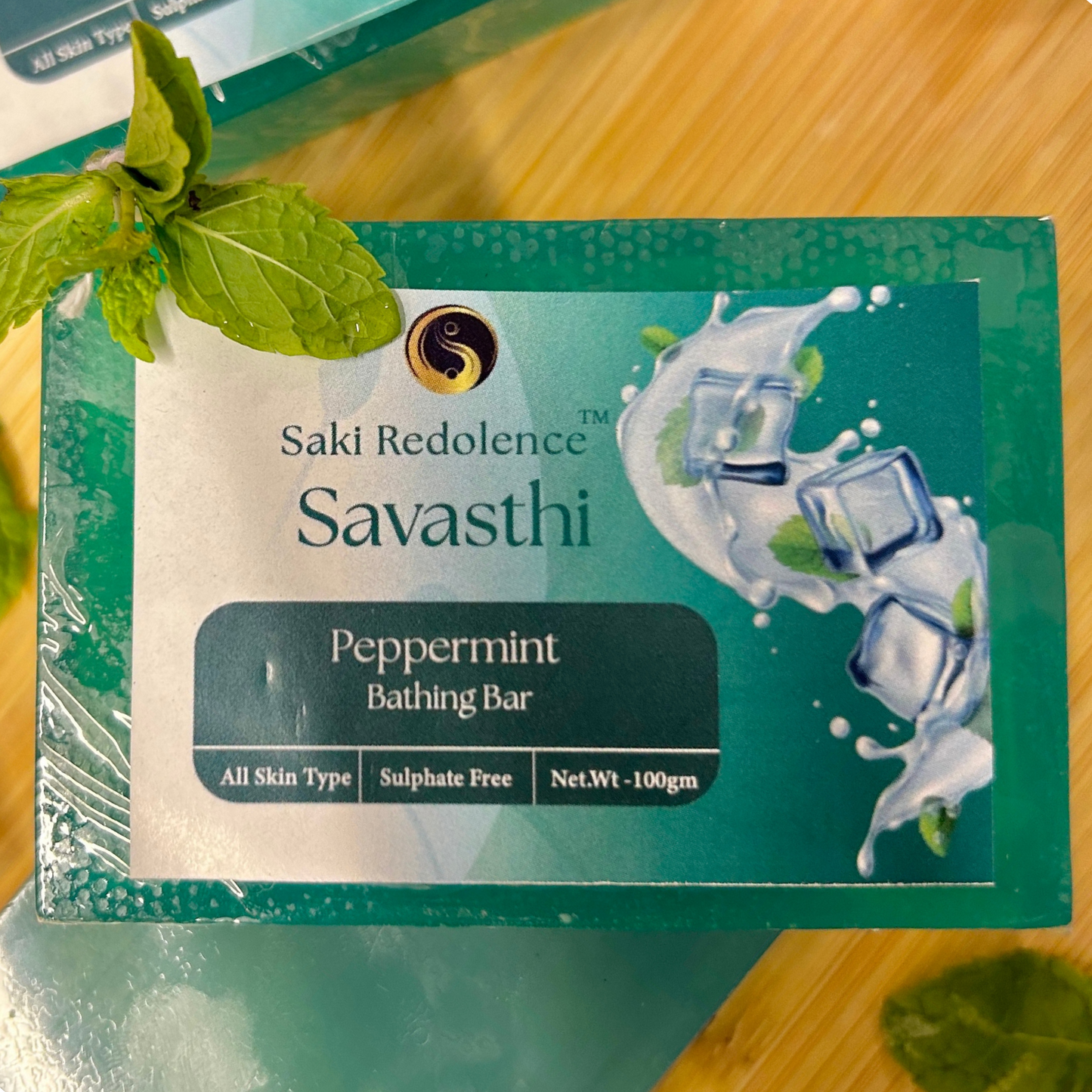 Savasthi Peppermint Soap – Cooling Peppermint Soap for Invigorating Skin Refreshment (100gm)