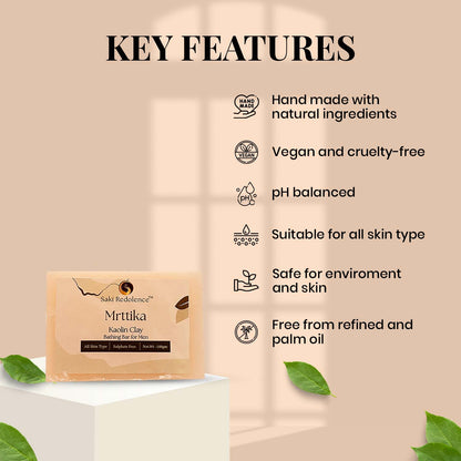 Mrttika Kaolin Clay Soap | Gentle Cleansing & Skin Purification (100gm)