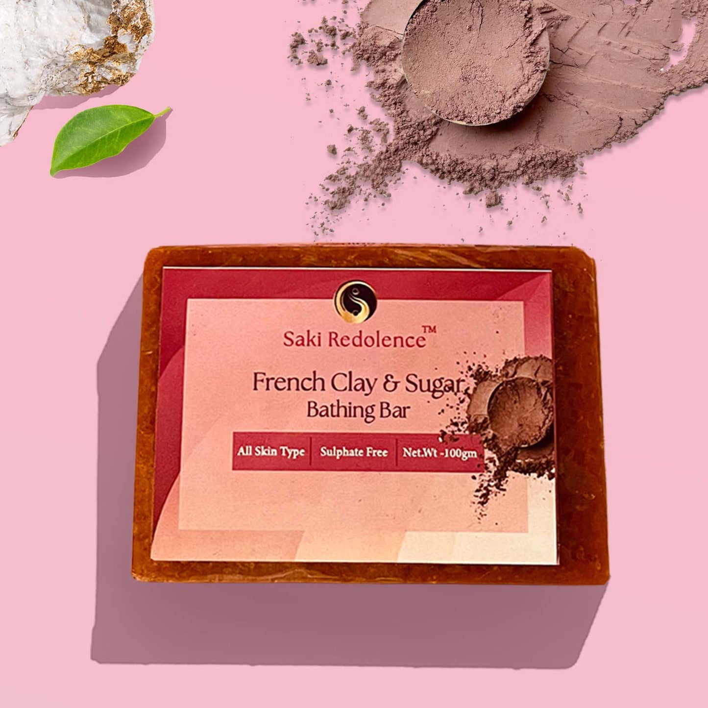 French Clay & Sugar Soap – Gentle Exfoliating French Clay Soap for Sensitive Skin (100gm)