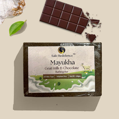 Mayukha Goat Milk & Chocolate Soap – Deep Moisturizing Soap with Goat Milk & Chocolate (100gm)