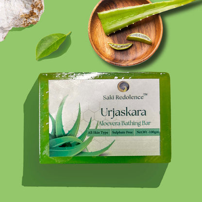 Urjaskara Aloe Vera Bathing Bar – Soothing Aloe Vera Soap for Skin Hydration (100gm)