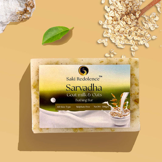 Sarvadha Goat Milk & Oats Soap – Gentle Exfoliating Soap with Goat Milk & Oats (100gm)