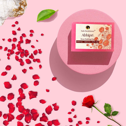 Abhipri Rose Soap – Luxurious Rose-Infused Handmade Soap for Skin Nourishment (100gm)