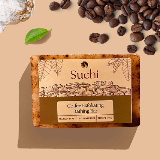 Suchi Coffee Exfoliating Soap – Energizing Coffee Soap for Smooth & Bright Skin(100gm)