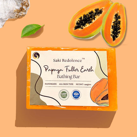 Papaya & Fuller’s Earth Soap | Brightening & Deep Cleansing (100gm)